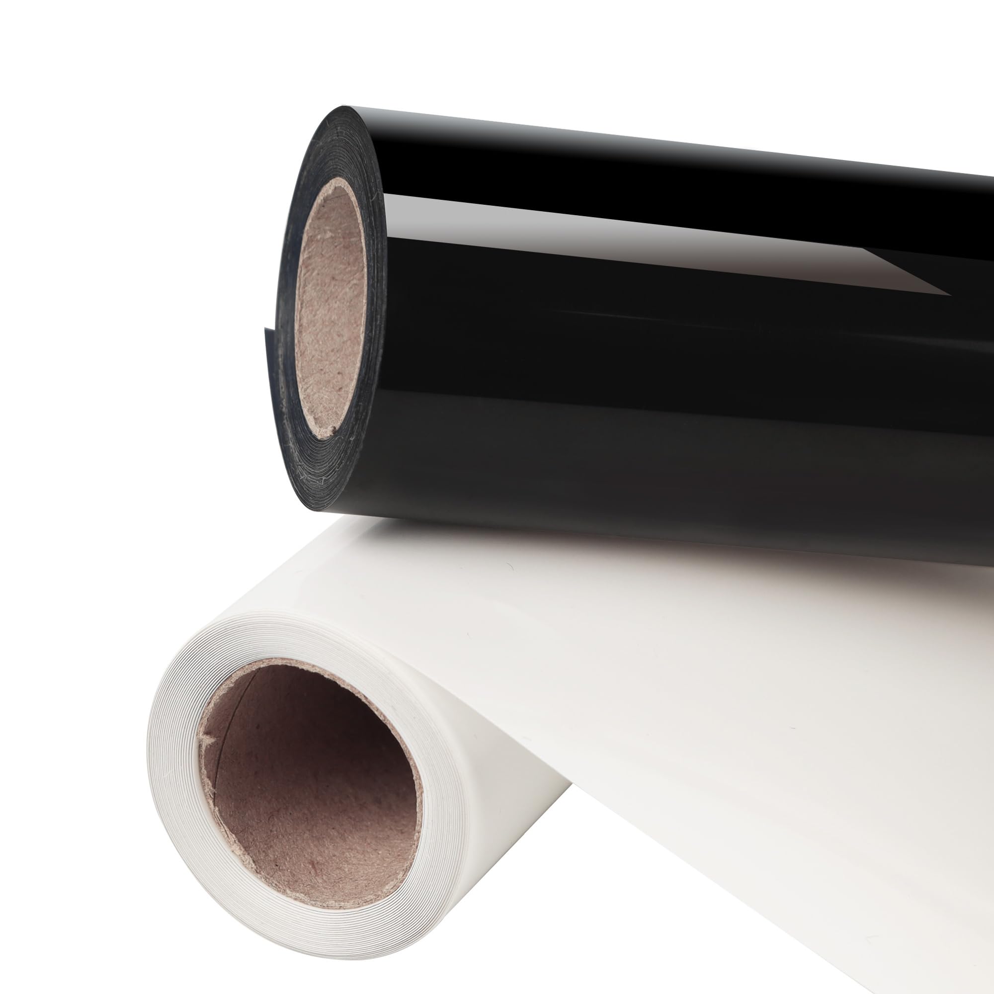 RENLITONG Black and White Heat Transfer Vinyl 2 Rolls 12" x 10ft HTV Iron on Vinyl for T-Shirt HTV Vinyl Rolls for All Cutter Machine - Easy to Cut &amp; Weed for Heat Vinyl Design