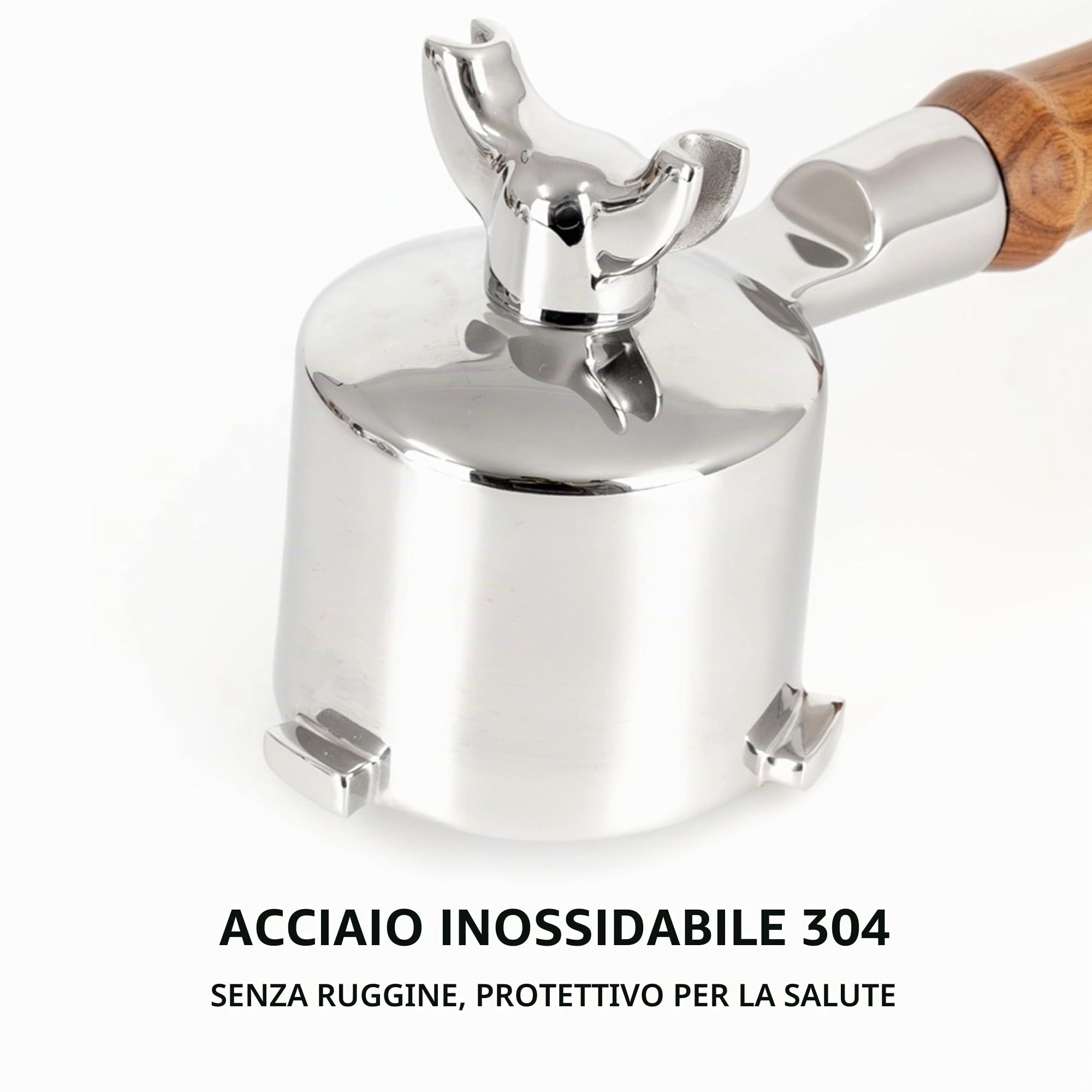 NEOUZA Portafiltro per caffè espresso da 51 mm con doppio beccuccio, compatibile con Delonghi La Specialista EC9155/9255/9335/9355/9665/9865, acciaio inossidabile 304