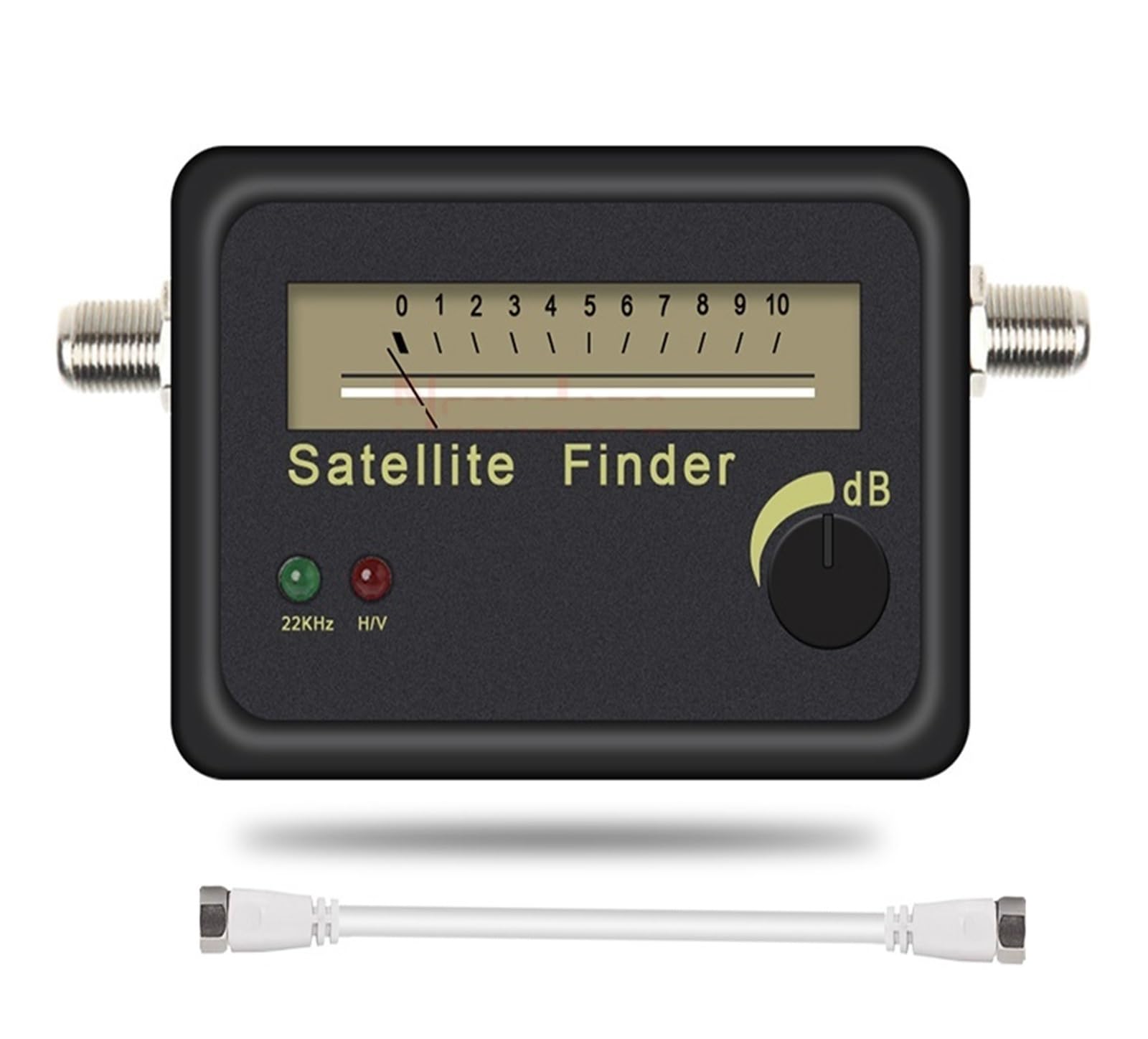 Satfinder digitale Misuratore di segnale Puntatore Ricevitore TV satellitare Sat Finder Alta sensibilità(Added White cable)