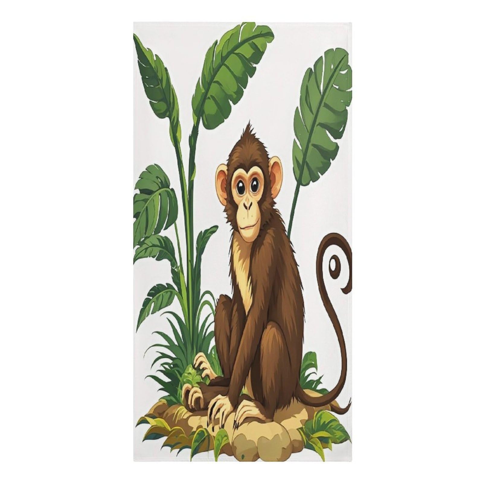 VstaDank Monkey and Plant Beach Towel Vacation Essentials Sand Free Soft Quick Dry Swim Towels 61"x30" Modern Extra Large Towels Lightweight Microfiber Beach Towel for Swimming Pool