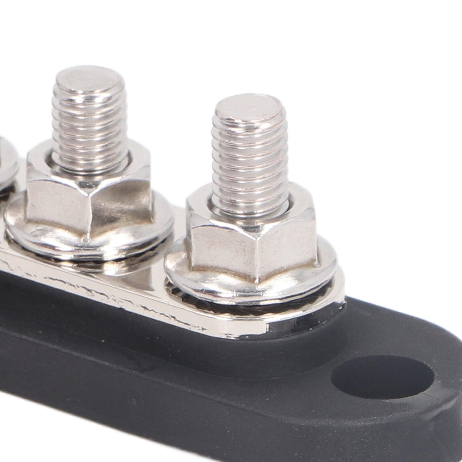 2 Pièces Barre Omnibus 6 Postes Bloc de Distribution D'énergie M8 Plaque de Cuivre Bornes en Acier Inoxydable Bornier de Batterie Goujon 150A 300VAC 48VDC avec Couvercle