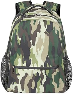 Mochilas para adolescentes, meninas, meninos, mochila de viagem camuflada para mulheres e homens, bolsas de livros de textura abstrata, mochilas universitárias para escola, trabalho, laptop, mochila resistente à água para caminhadas, Multicor, Medium