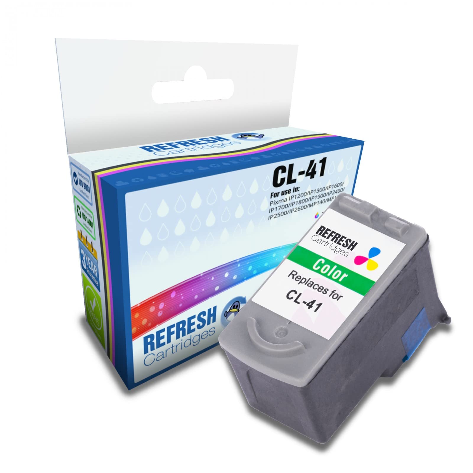 Remanufactured Ink Cartridge Replacement for Canon CL-41 (Tri-Colour)