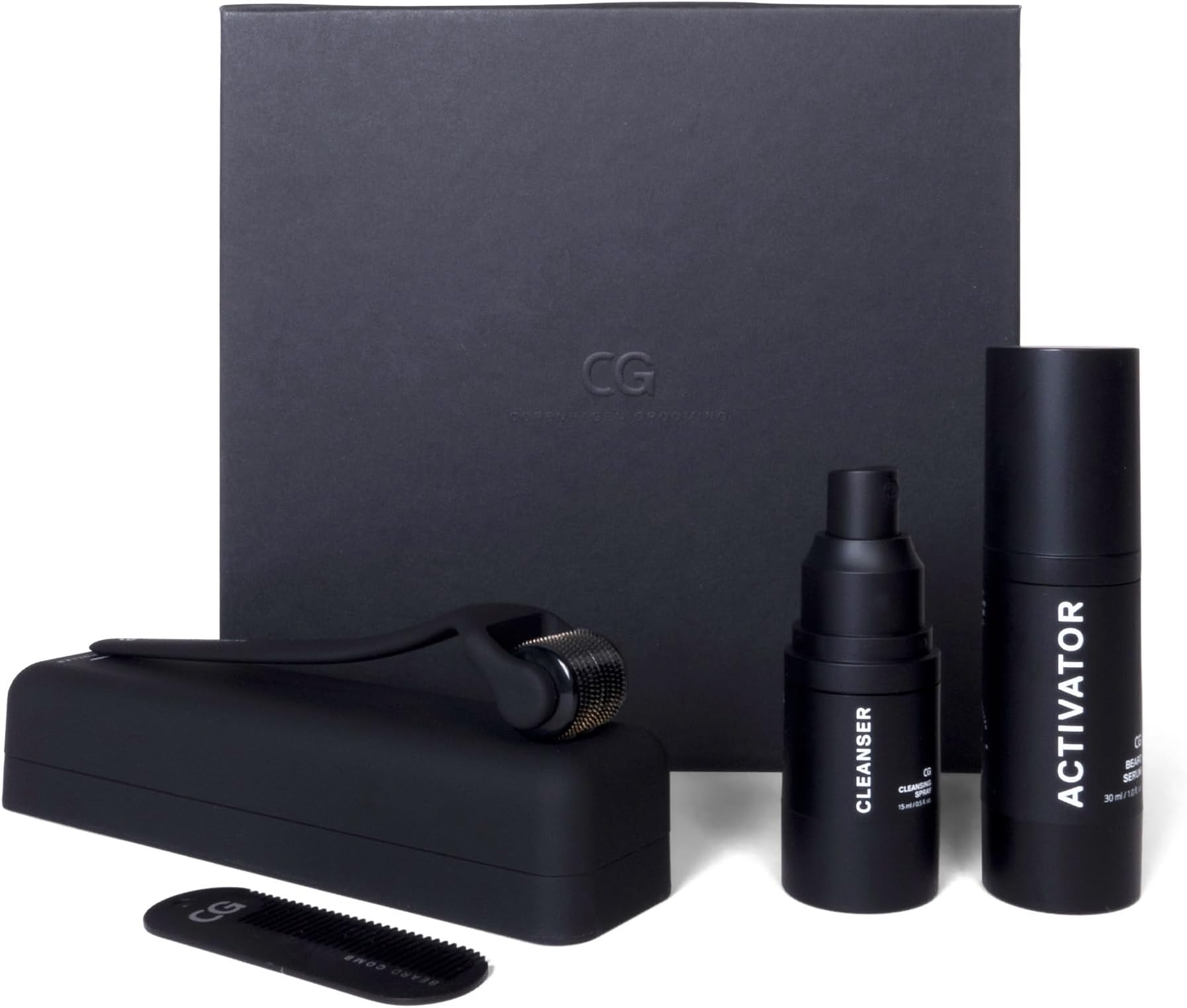 Copenhagen Grooming Beard Growth Kit - The Original Beard Growth Kit for Men with Derma Beard Roller, Cleanser, Activator Serum Beard Oil & Beard Keychain Comb (50 Days Supply)