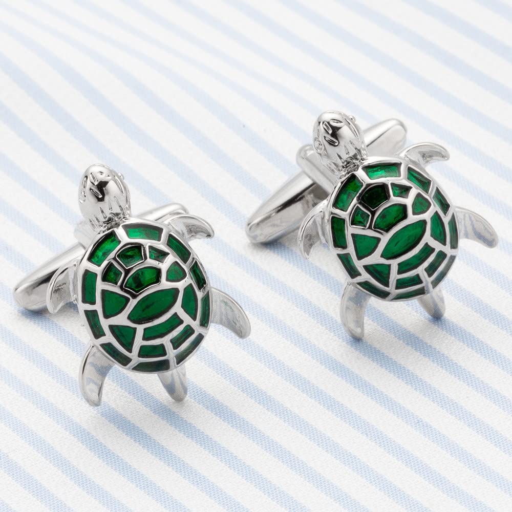 Gemelos de tortuga vintage con diamantes de imitación franceses con caja de regalo para hombres, fiestas, reuniones, bodas, uso diario