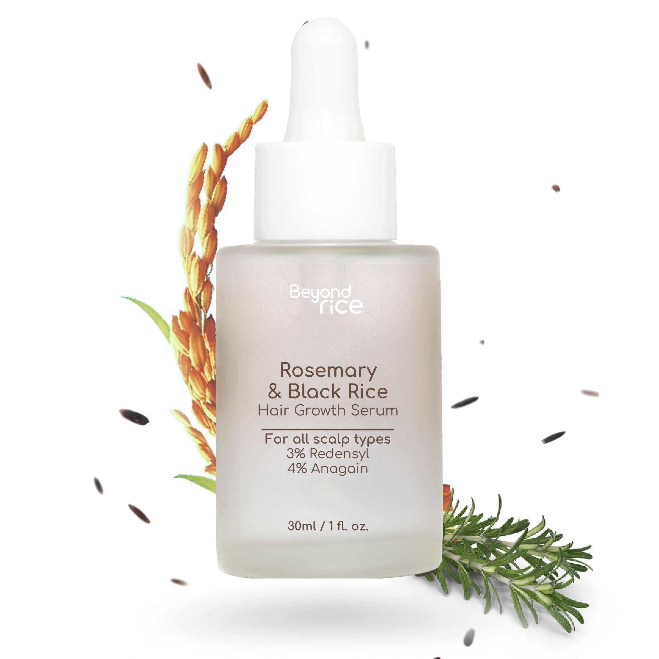 Beyond Rice Hair Growth Serum with Rosemary, Black Rice, Redensyl, Anagain | Controls Hair Fall | Advanced & Clinically Proven 30ml-image-43