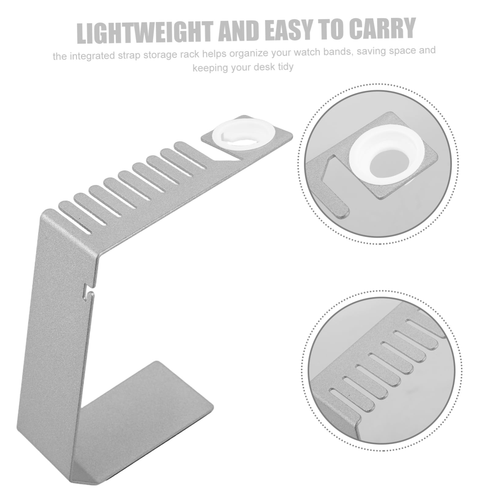 Supporto di Ricarica per Smartwatch con Supporto per Cinturino, Argento | Acciaio Inossidabile, Base da Scrivania, Finitura Curata e Uso Semplice