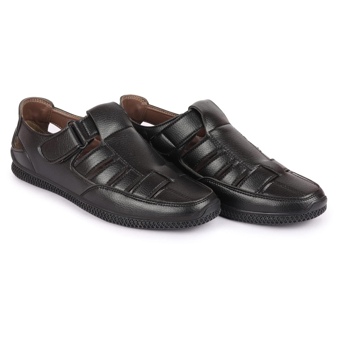 FAUSTO Men's Black Sandals FST 3359-43 3