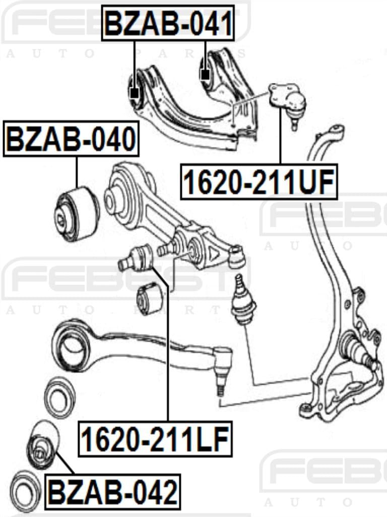 A2113309907 - Ball Joint Front Upper Arm - Febest # 1620-211UF - 1 YEAR WARRANTY