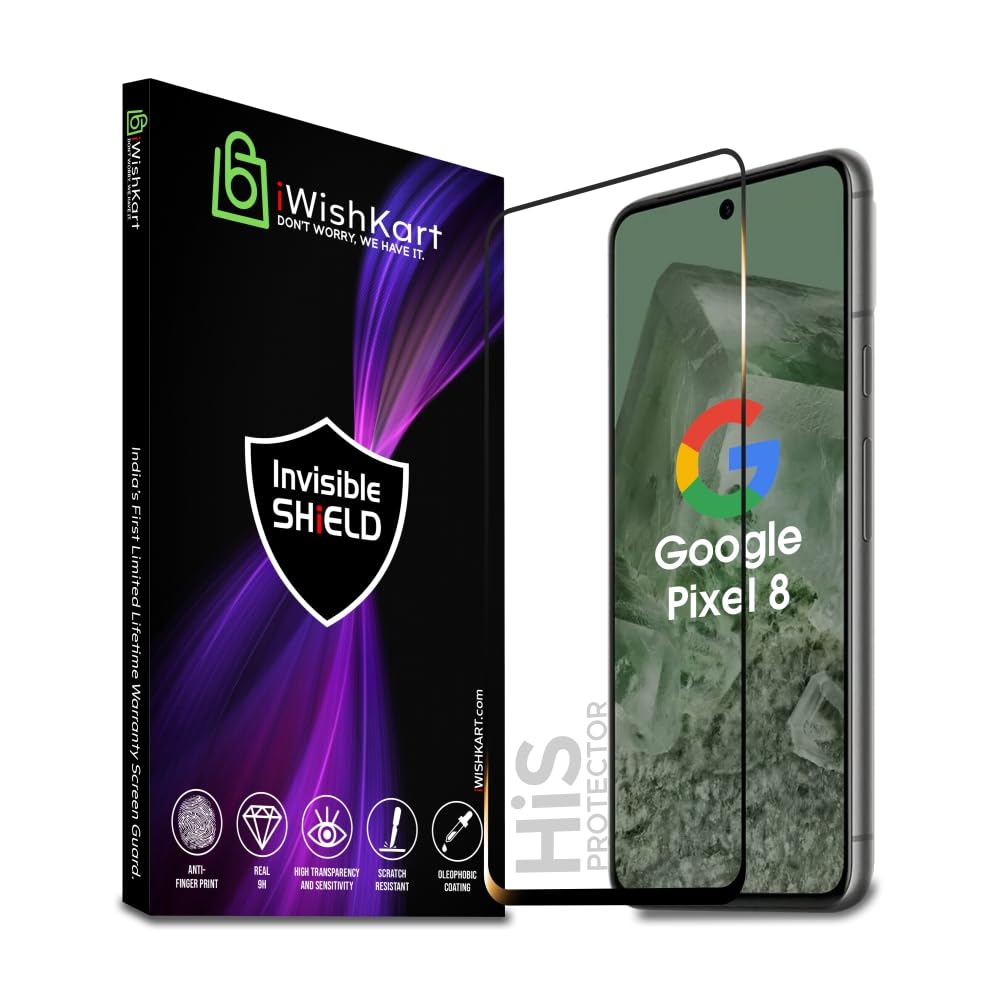 iWishKart® Google Pixel 8 5G Tempered Glass [with warranty] screen protector guard Full Edge to Edge 9H Full Glue FHD with Easy Installation kit (Pixel8) (B0CKG7PF6T) Amazon Price History, Amazon Price Tracker