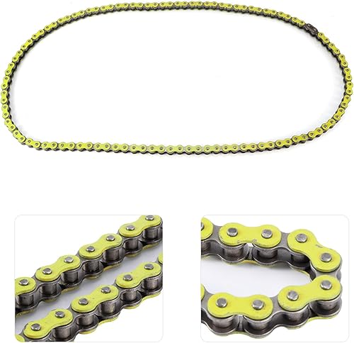 Miniatura 7 de Aramox Cadena de moto repuesto de cadena de eslabones para Honda 90CC 110CC 125CC 420106L ATV verde forro polar verde con licencia oficial de star