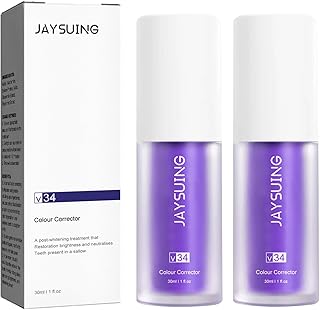 2 PCS Purple Toothpaste for Teeth Whitening Tooth Whitening Gel Deep Cleaning Whitening Toothpaste V34 Color Corrector Toothpaste for Tooth Stain Removal and Bad Breath