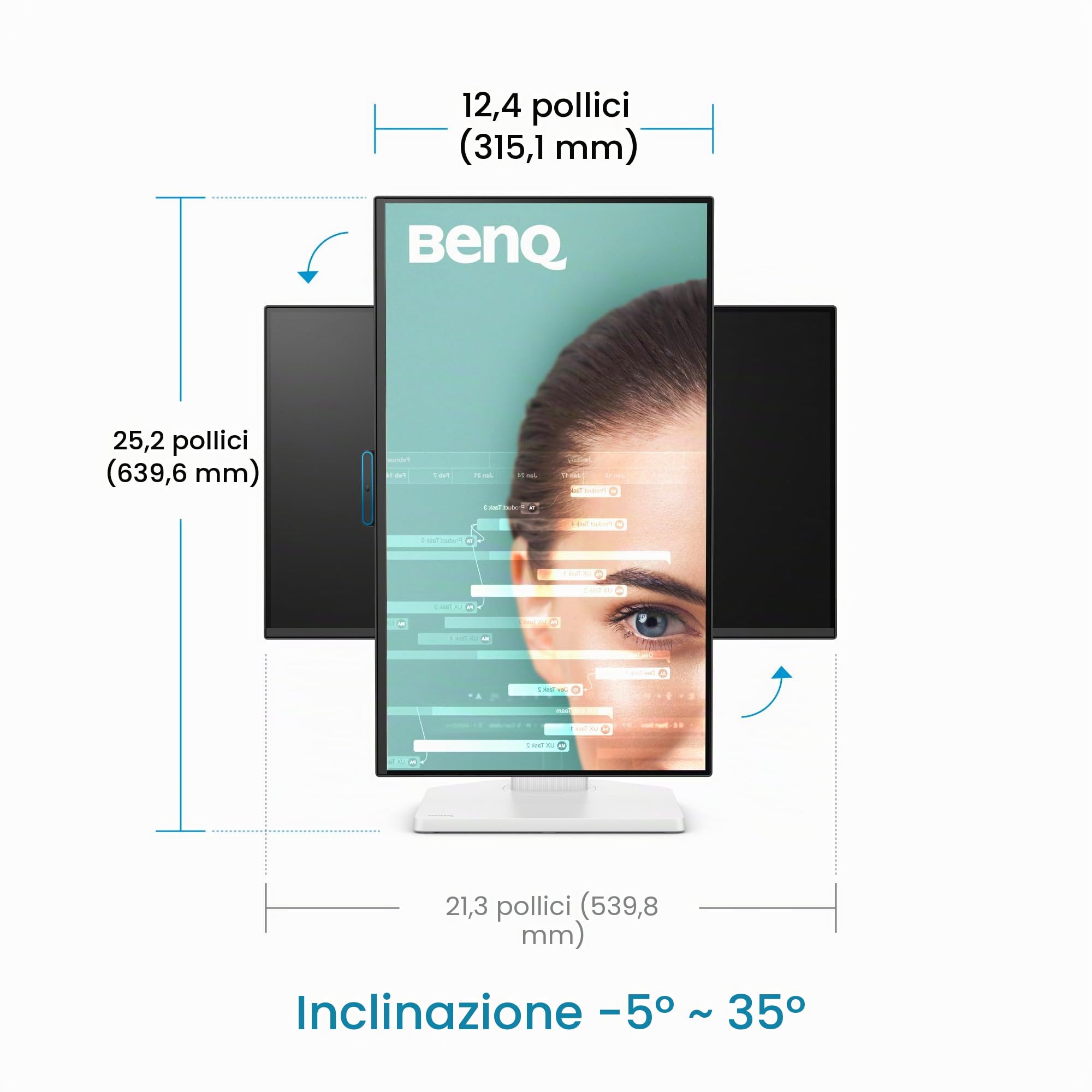 BenQ GW2490TC 23,8" 1080p FHD 144Hz IPS Eye-Care Home Office Monitor, USB-C, 1920x1080, Visual Optimizer, Flicker-free, Low Blue Light, Ultra Slim Bezel, Certificato TUV, Design ergonomico, Eye-CareU