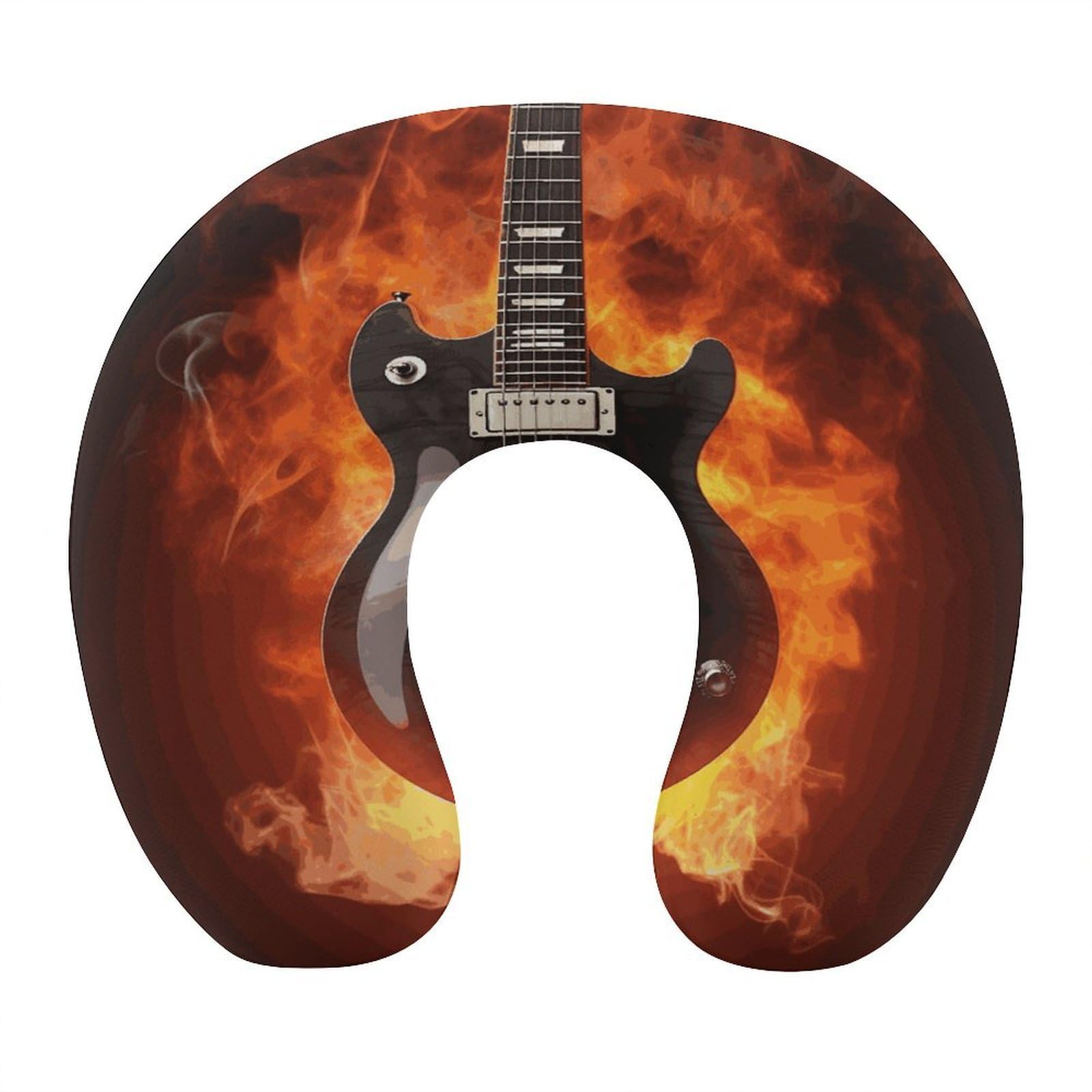 FekiLoot Rock Guitar Travel Pillow,U Shaped Office Napping Pillow Support Neck and Head Comfortable Travel Neck Pillow U Shape Sleeping Essentials for Long Haul Flights