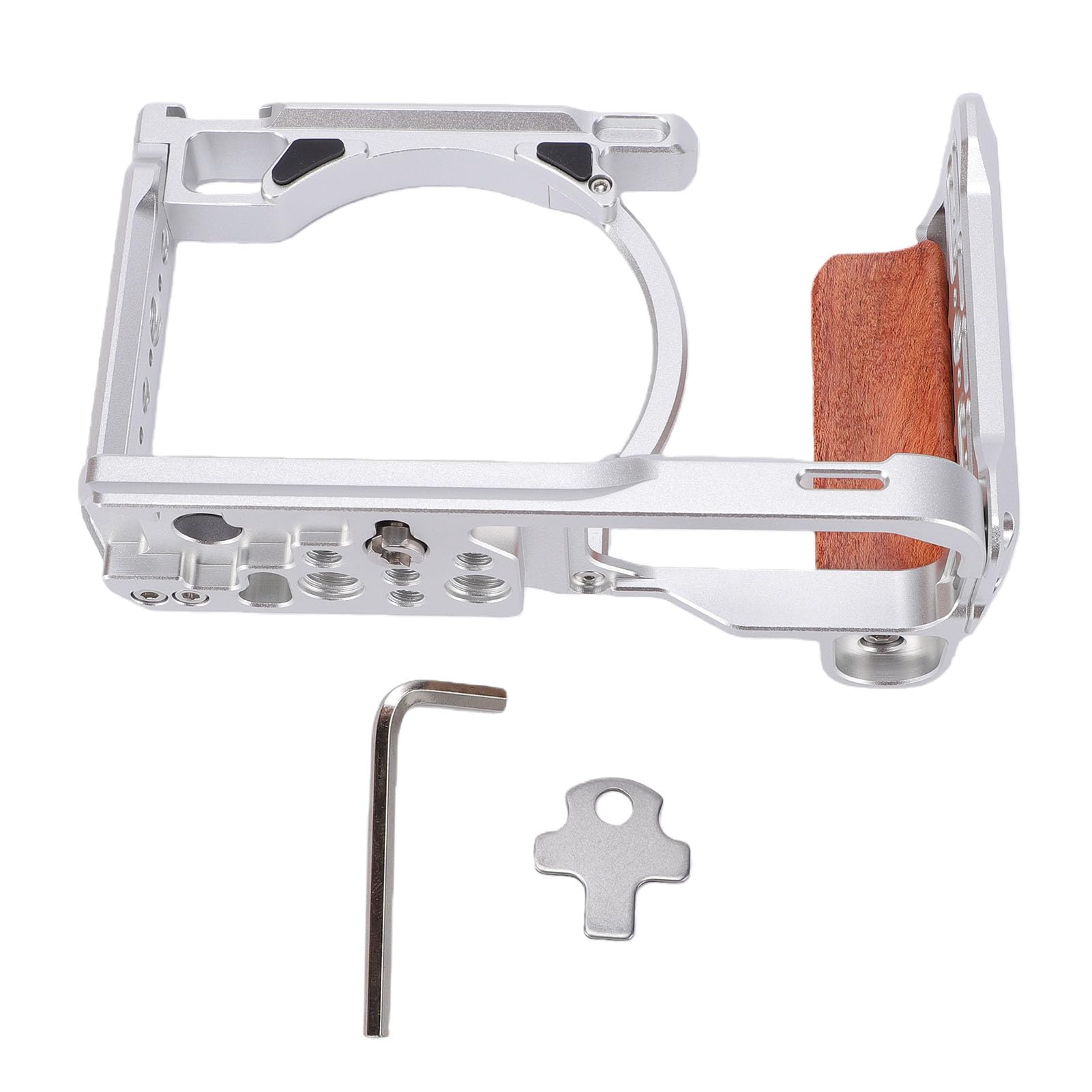 Generic Gabbia di Protezione per Fotocamera in Lega di Alluminio per Impianto di Produzione Video ZR con Supporti Filettati Versatili, Supporto per Slot Arca da 38 Mm per Creatori di Contenuti