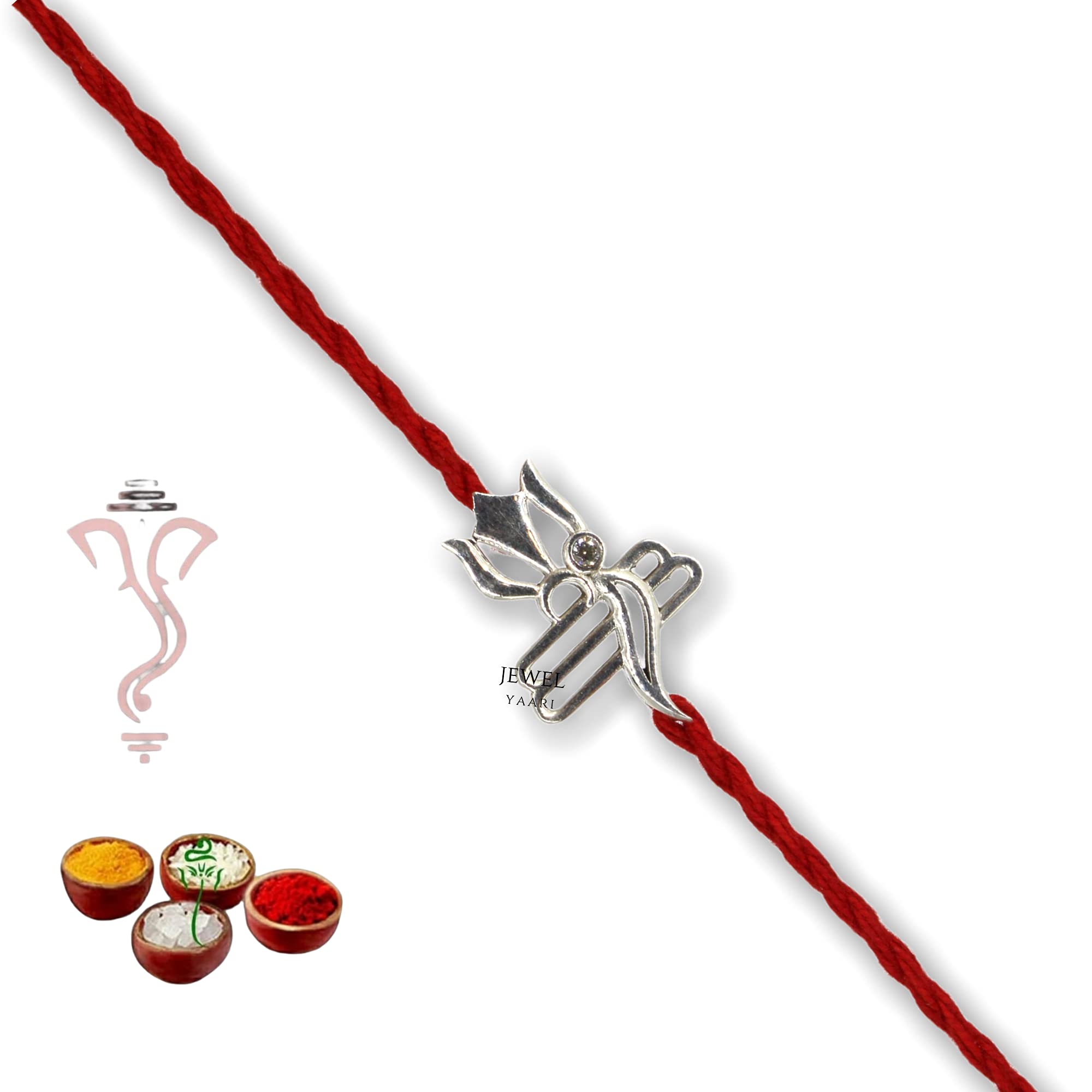 sj shubham jewellers ™ 925 Sterling Silver Rakhi for brother God Rakhi Bracelet Raksha Bandhan Pure Cotton For Men, Rakhi With Roli Chawal-picture-41