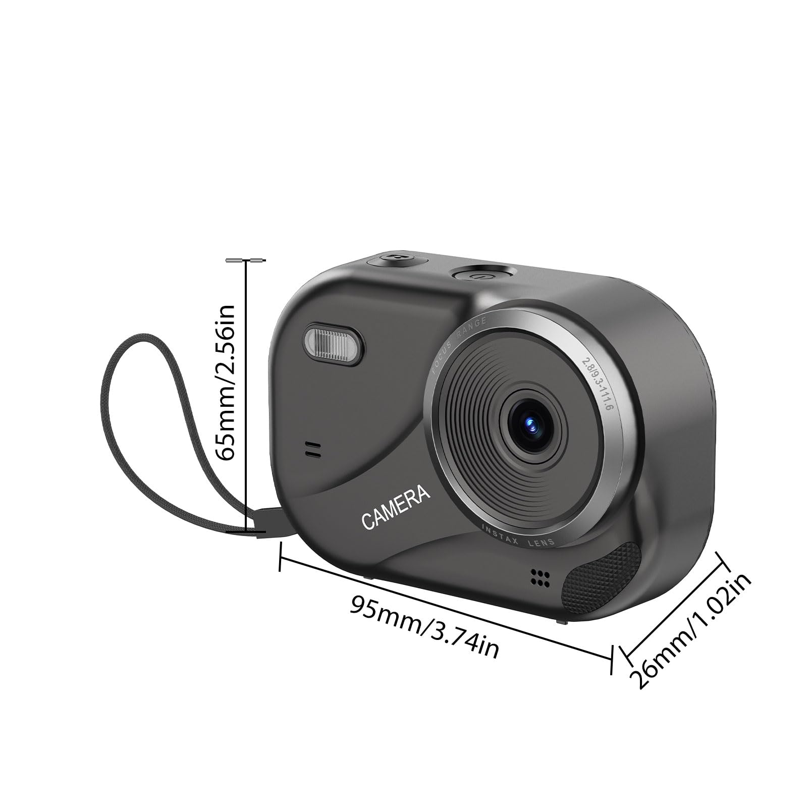 Denash Kamera Cyfrowa 4K 16x Zoom 48MP z kartarnią 32 GB dla Dzieci, Złap Oszałamiające Filmy 4K UHD i 48MP z 16x Cyfrowe Zoom, Obsługa Antyokrębla (BLACK)