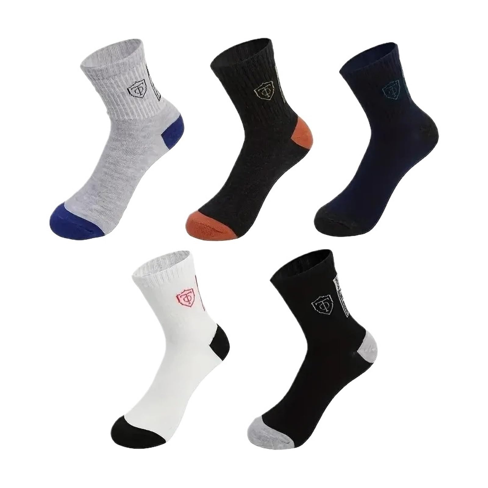 5/10 Pares De Calcetines Media Pantorrilla for Hombres Transpirabilidad Adecuados for Deportes Al Aire Libre Ropa Negocios Diaria En Todas Las Estaciones