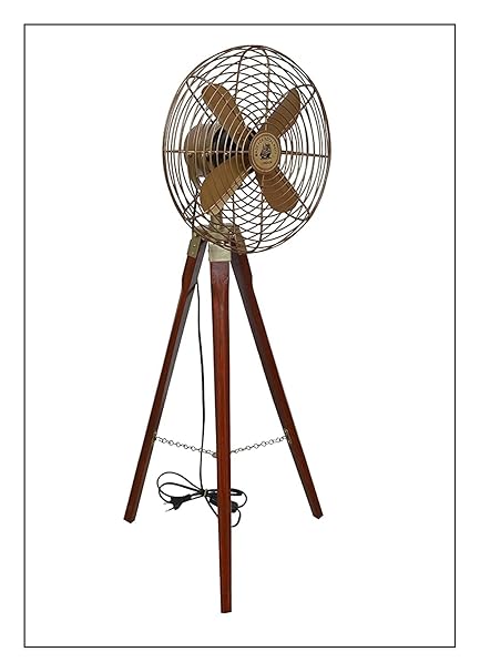 WOODEN ARTS Antique Floor Fan with Wooden Tripod Stand pack of 1