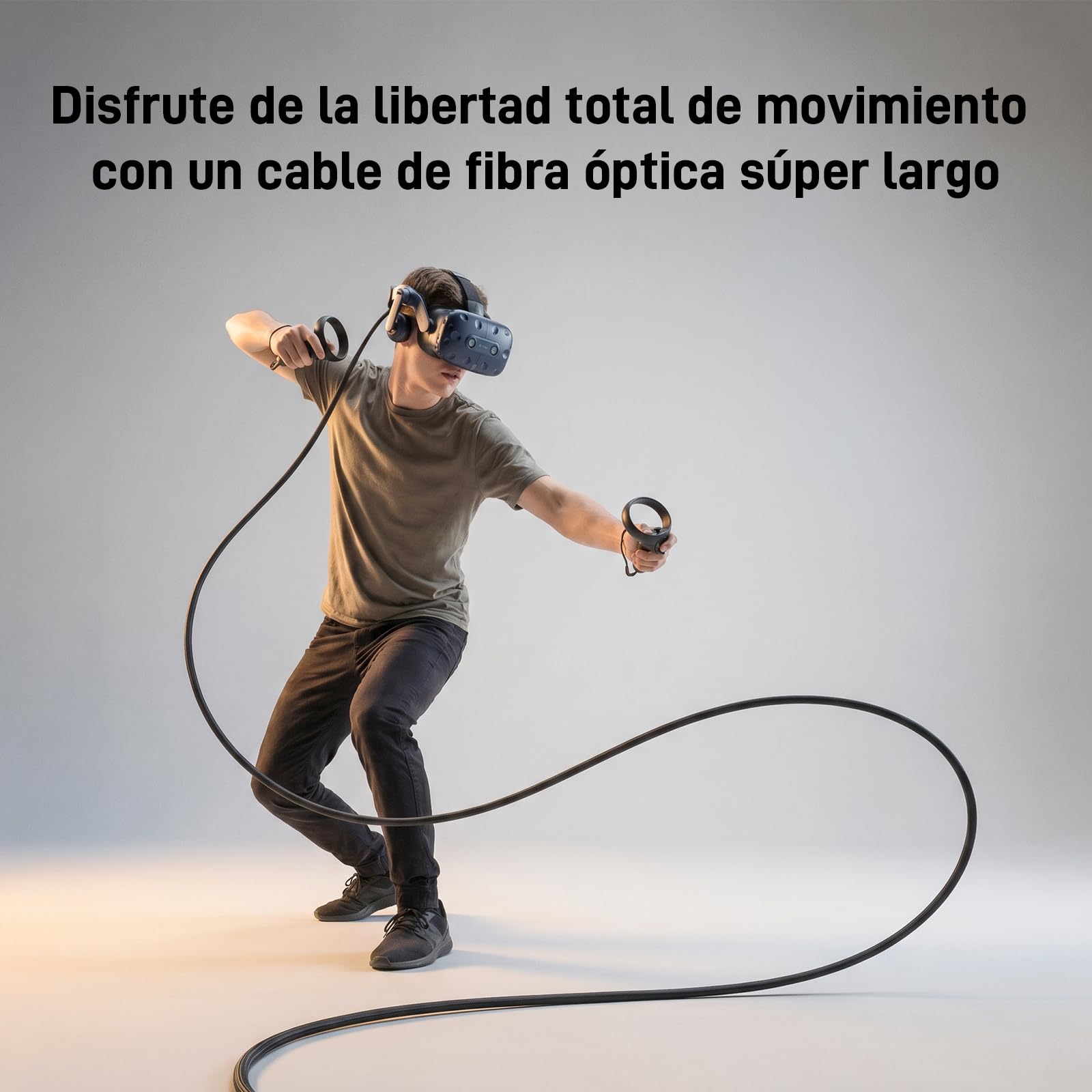 FIBBR USB C Cable de Fibre 5M, Cable USB 3.0 a USB C de Fibra de Vidrio Compatible con Oculus/Meta Quest 3 / Quest 2 / Pro/Pico 4 Steam VR, Apto para cámaras, Proyectores