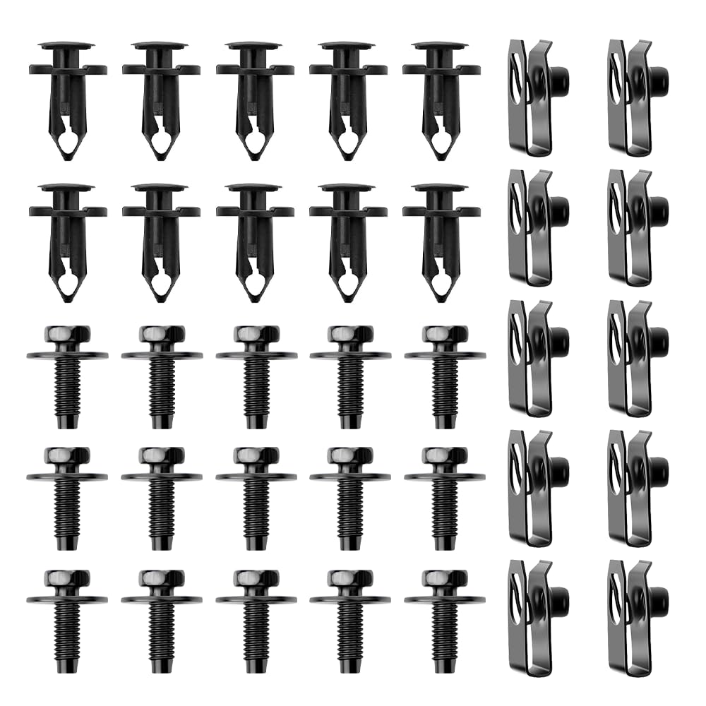35PCS Car Clips Fasteners Kit,Including Front Engine Splash Shield Bolts + Bumper Retainer Clips + Extruded U-Nuts,Practical Car Accessories Compatible with Infiniti G35 G37 EX35 FX35 FX45 (35PCS)