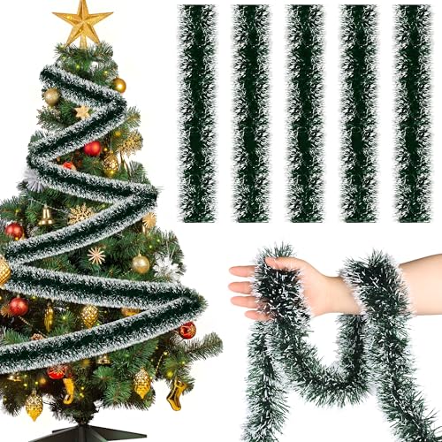 Fovths 12M Weihnachtslametta-Girlande, Dicke, glänzende, metallische...