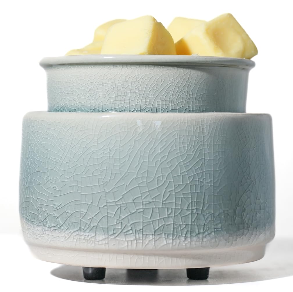 Photo 1 of Ceramic Electric Wax Melt Warmer & Cube Oil Melter Cute Small Warmers Aromatherapy for Home Decorative Burner Melts Scented Candle Tart Scent Warm Fragrance (ice Blue)