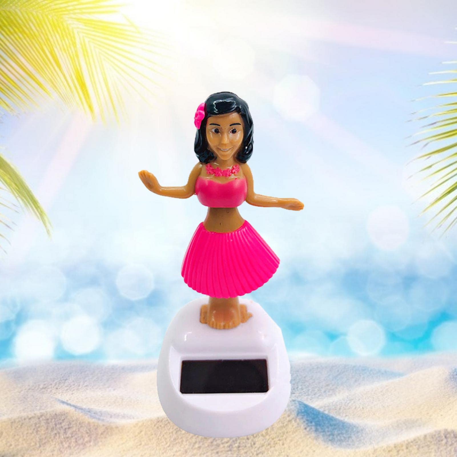 Danzatrice hawaiana auto, statuetta solare , ballerina hawaiana auto che si muove, creatività statuetta hawaiana auto solare danza giocattolo ufficio forniture