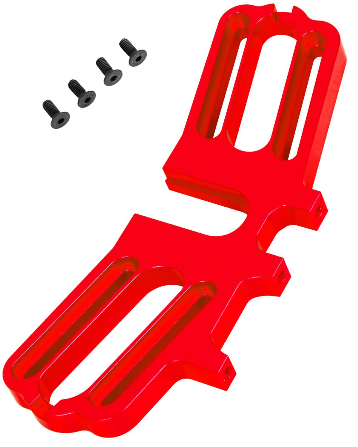 Aluminum Dual Motor Mount Upgrades Part for Arrma 1/7 Felony 6S BLX/Infraction 6S BLX/Limitless 6S BLX,BRCatWPark Large Pinions Motor Mount Fixed Bracket,Red