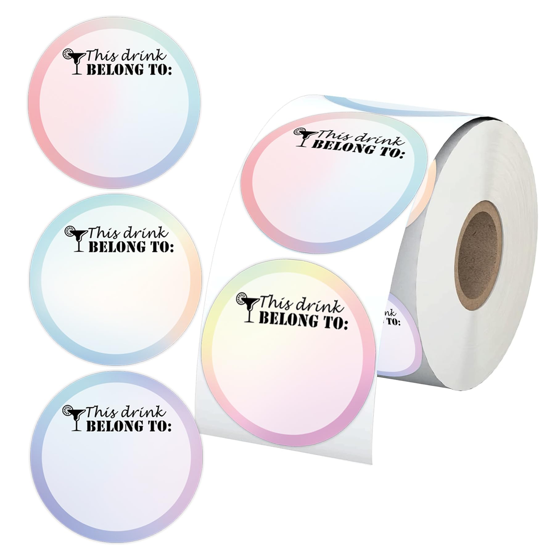 Drink Markers This Drink Belongs to Stickers Round Shaped Blank Drink Labels Cup Labels for Drink Party, Wedding, Bridal Shower, Birthday Party Supplies,Cup Marker Sticker (2 inch)