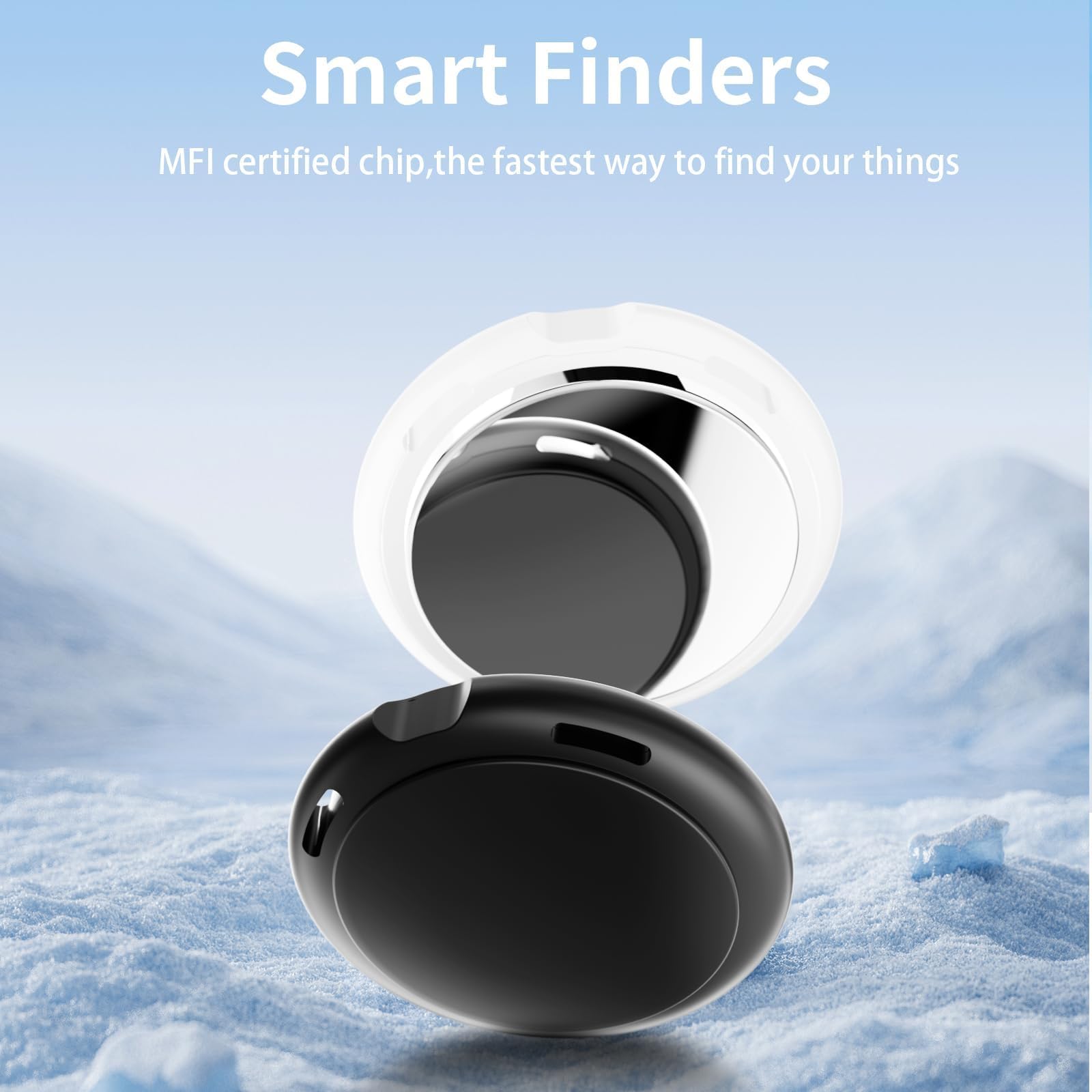 Confezione da 4 targhette tracker [certificato Apple MFi] Bluetooth Air Tracker Coppia con Apple Find My (solo iOS) Smart Tracking Tag Chiavi Trova oggetti Localizzatore in tutto il mondo per animali