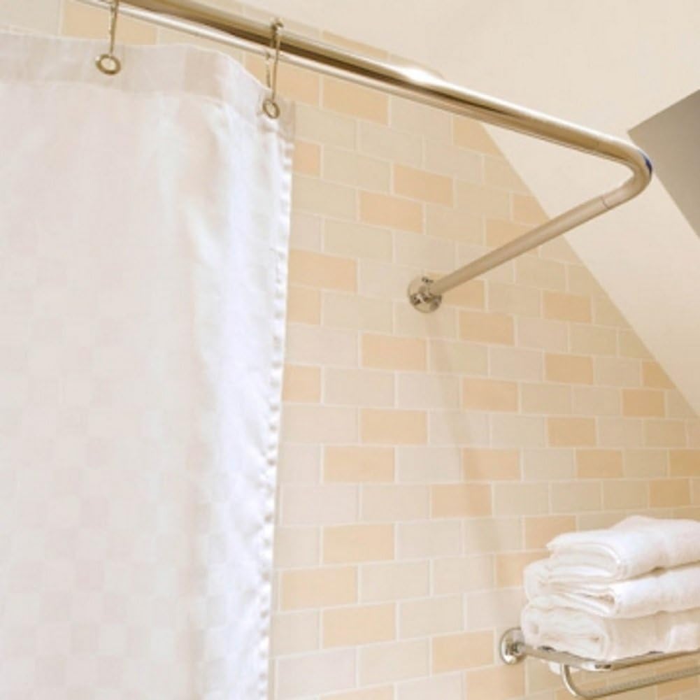 Stainless Steel Shower Rail - C to Wall & Ceiling Kit (Cut To Size, Fixings Included) SRSS05