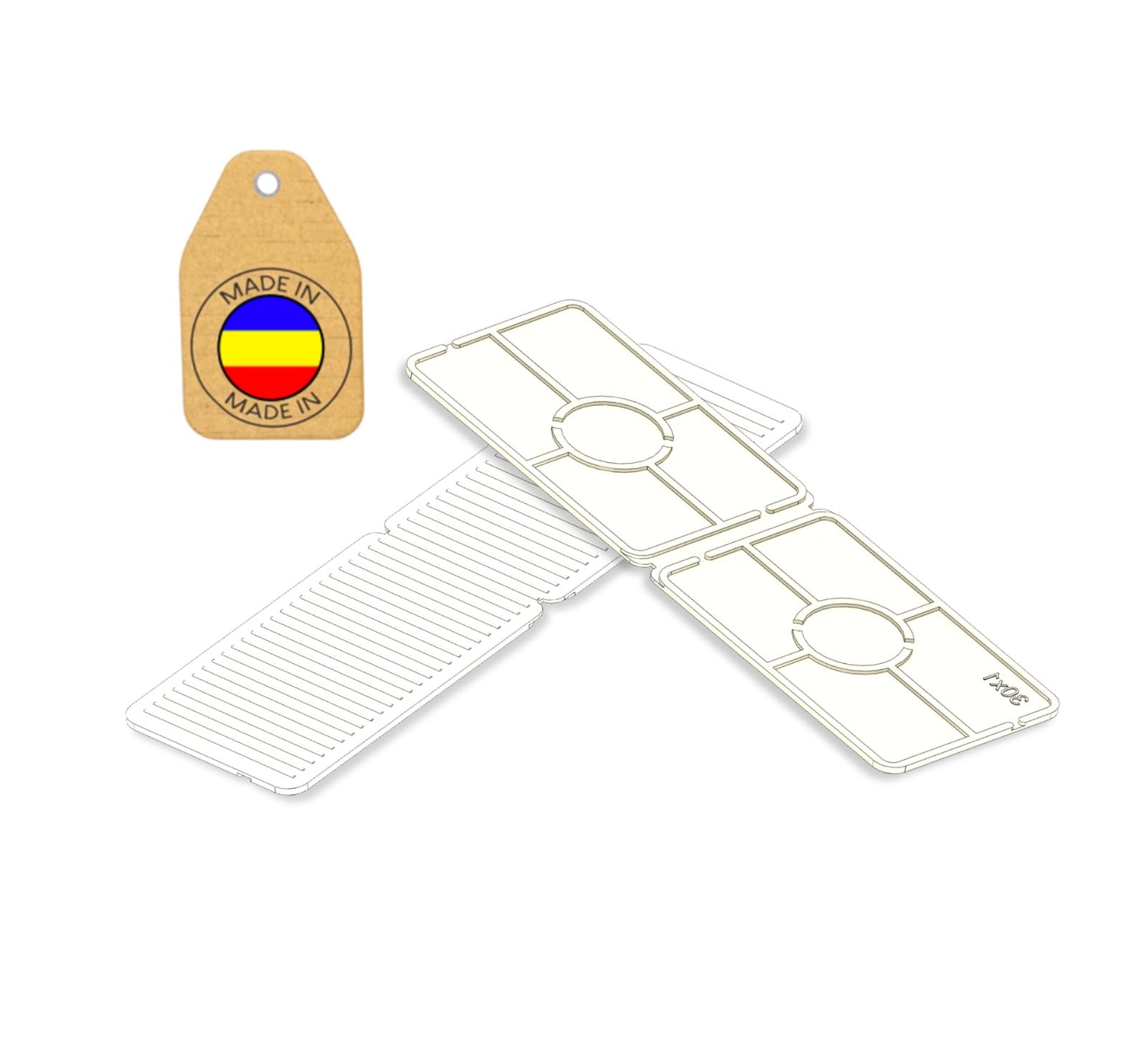 50 Spessori Plastica Divisibili 30x100 mm Distanziatori Piastrelle PVC Finestre 1-5 mm