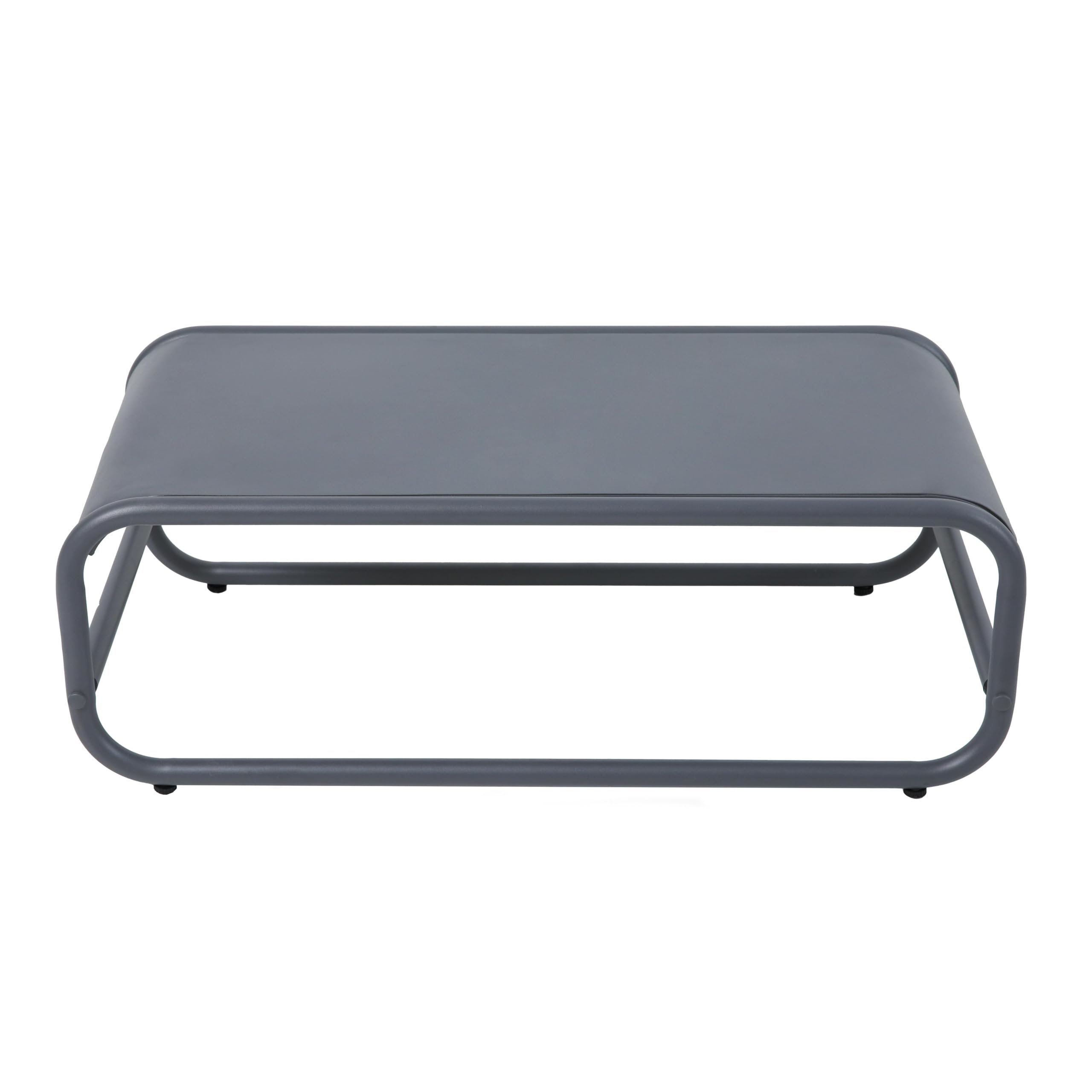 Oviala Table Basse de Jardin en métal 85x40x30 cm Gris - Mixi