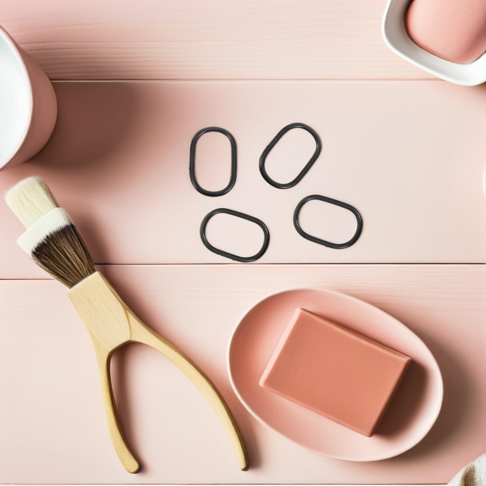 Anelli in Neri Pezzi, Plastica Doccia Tenda 100 | Chiusura a Scatto Rapida, Scorrimento Fluido Sul Bastone, Forma Ellittica per Bagno e Living Space