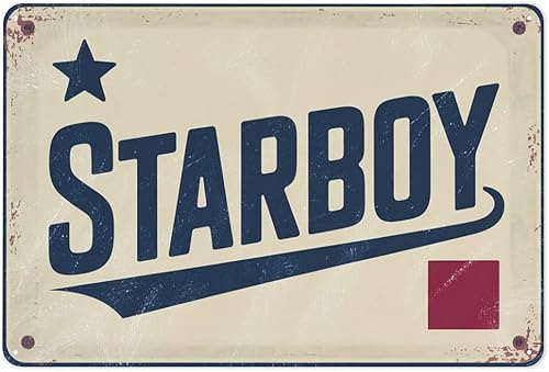 Starboy - Letrero de hojalata estilo vintage americano retro, apto para habitación, baño, cueva, bar, cafetería, garaje, jardín, decoración al aire