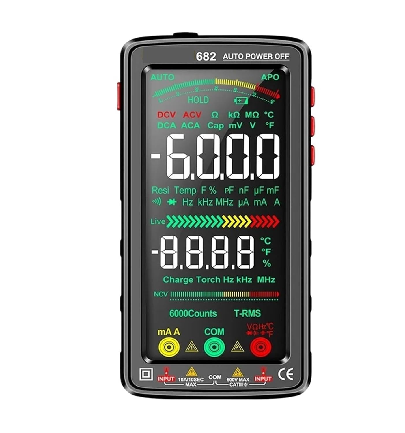 683 682 681 Digital multimeter with Reverse Display capacitance Meter(681 Black)