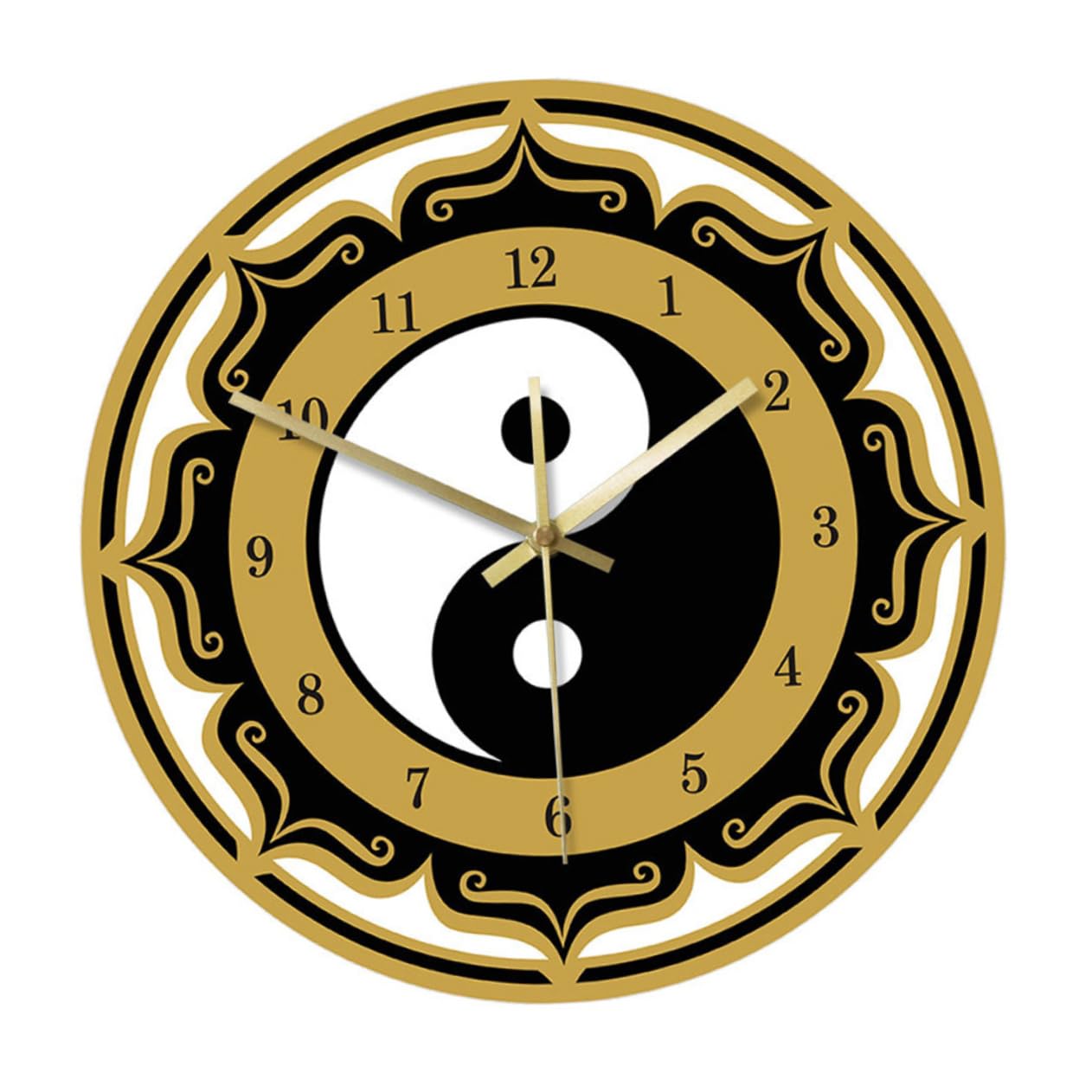 GRIRIW Reloj De Pared Digital Decorativo Patrón Tai Chi para Hogar y Oficina Sin Batería para Estudio y Salón Diseño Moderno y Resistente para Inauguración De Casa