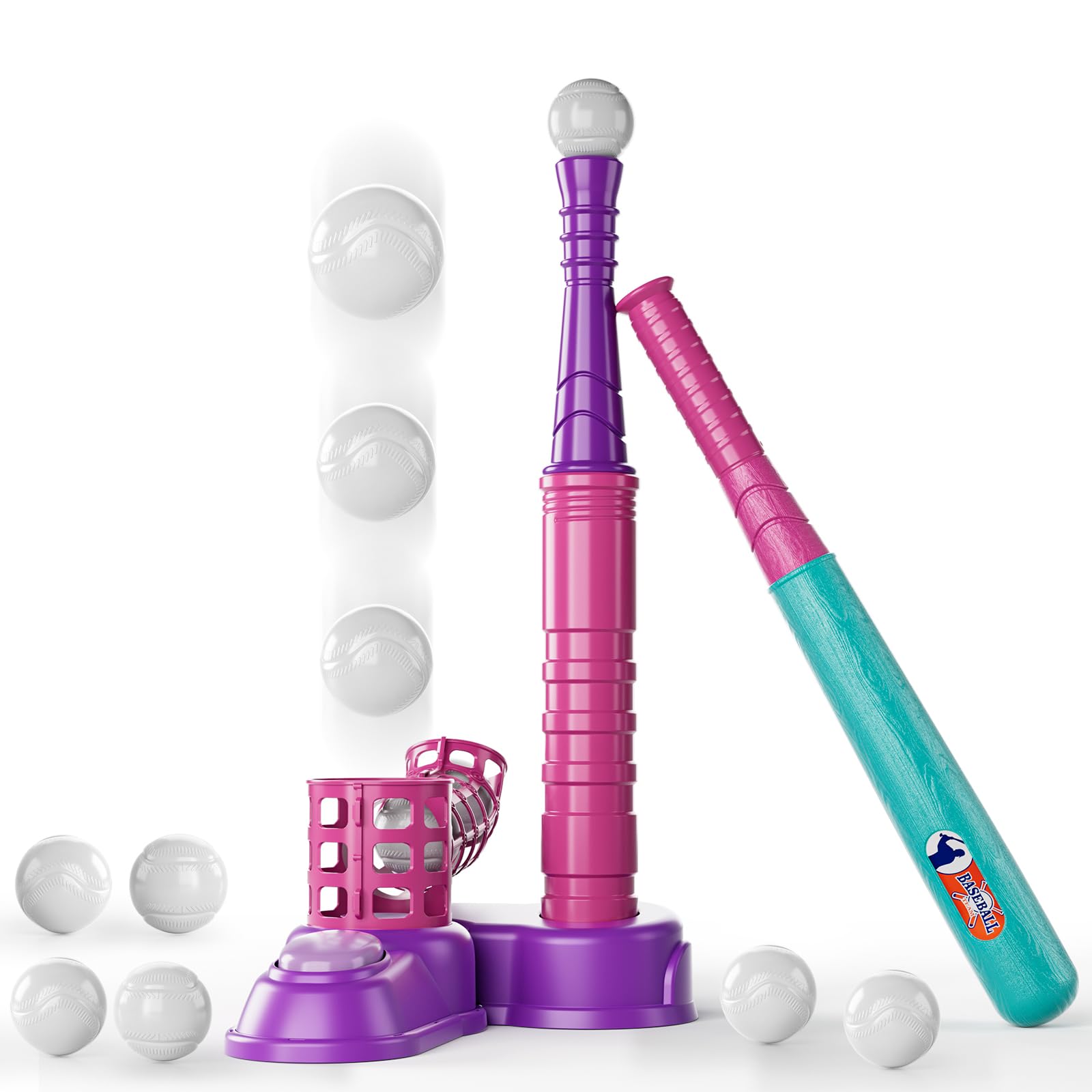 Wiffle Ball Sioweci T Ball Set With Automatic Pitching Machine