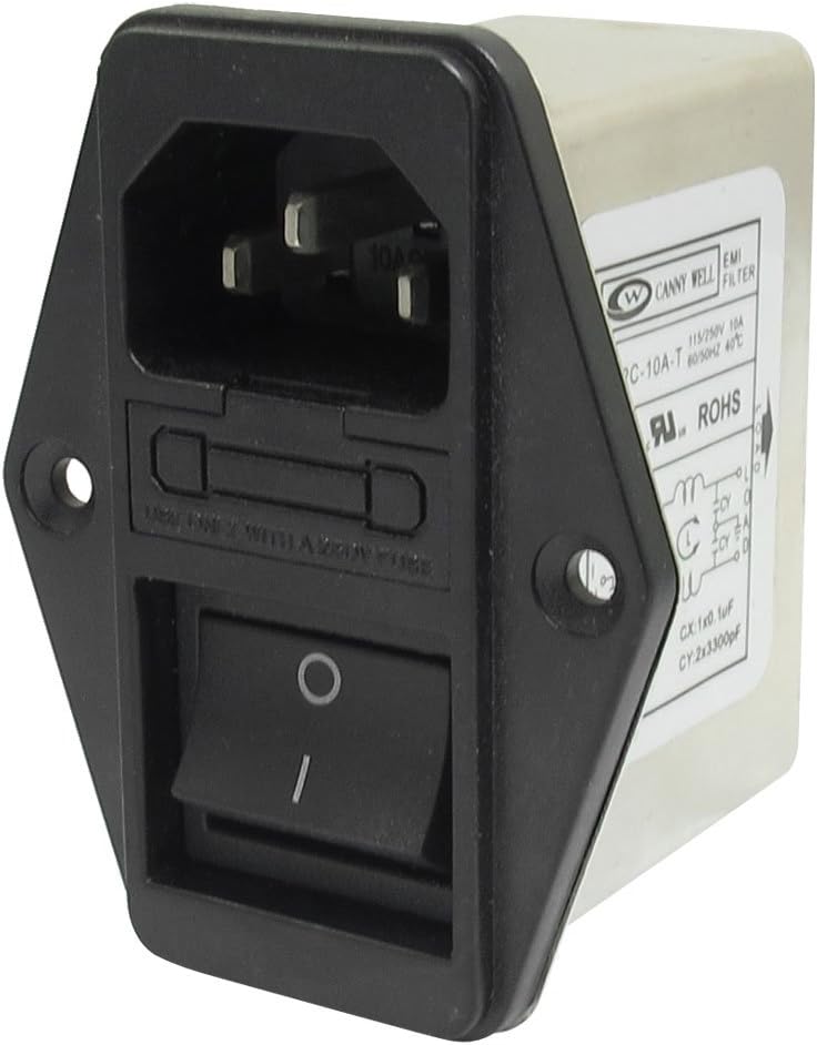 uxcell A13031400ux0389 Solder Lug Terminals IEC 320 C14 EMI Filter, Boat Switch, Fuse Holder