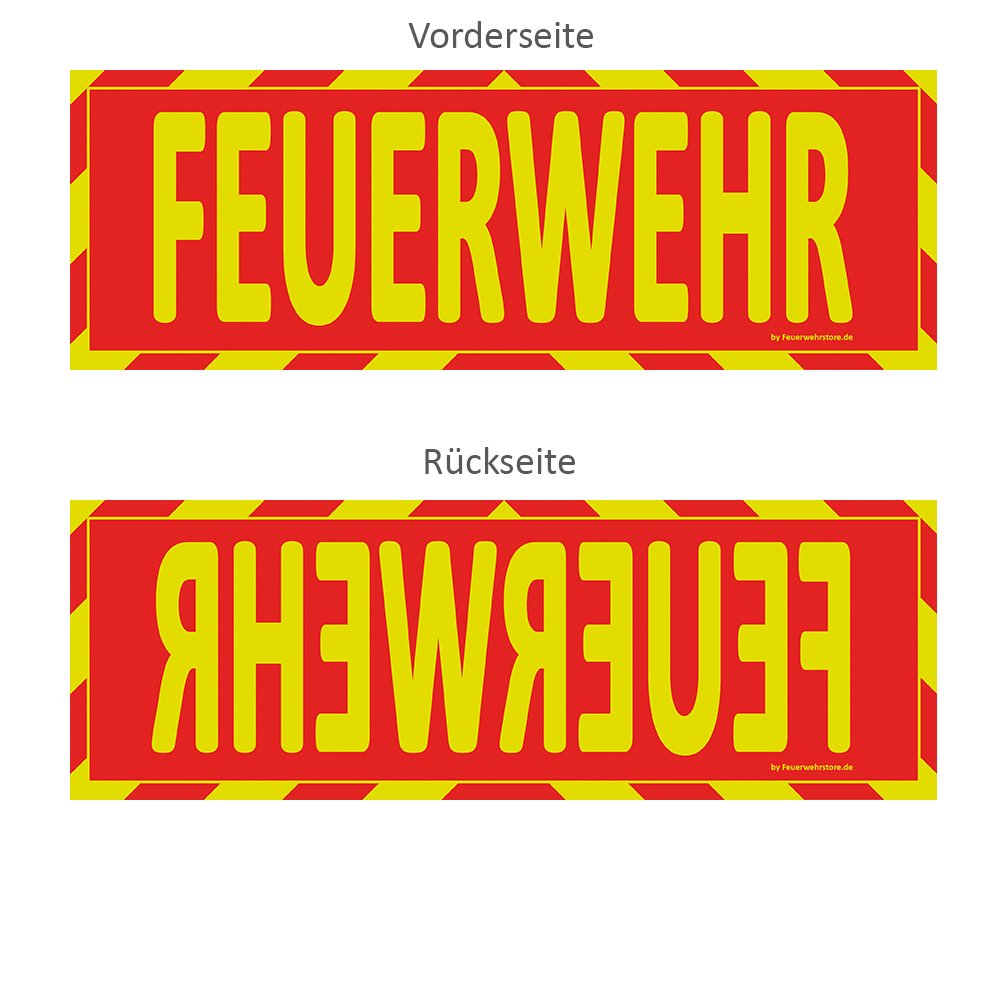 Einsatz-Wendeschild | Feuerwehr | WSB2 Sonnenblende Normal- & Spiegelschrift | Auto KFZ | Warn-Schild |