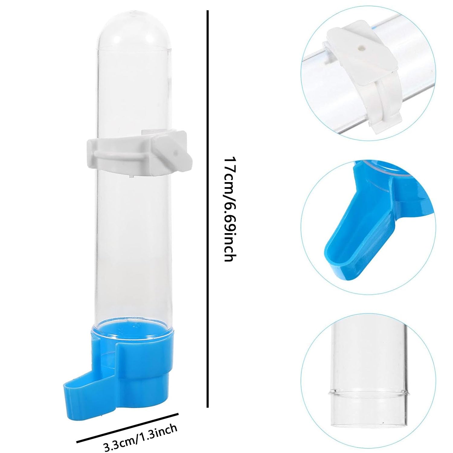 2 Pezzi Abbeveratoio per Uccelli, Distributore Acqua Uccelli, Abbeveratoi per Uccelli da Appendere, Dispenser D'acqua per Gabbie per Uccelli, per Pappagalli, Pappagallini
