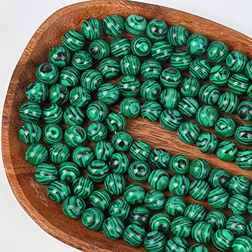 Image of 51pcs Natural Beads Round Malachite Gemstone Beads Loose Beads 8 MM || Feng Shui ||Reiki || Dana Firangi || Guardian Stone || दाना फिरंग रत्न