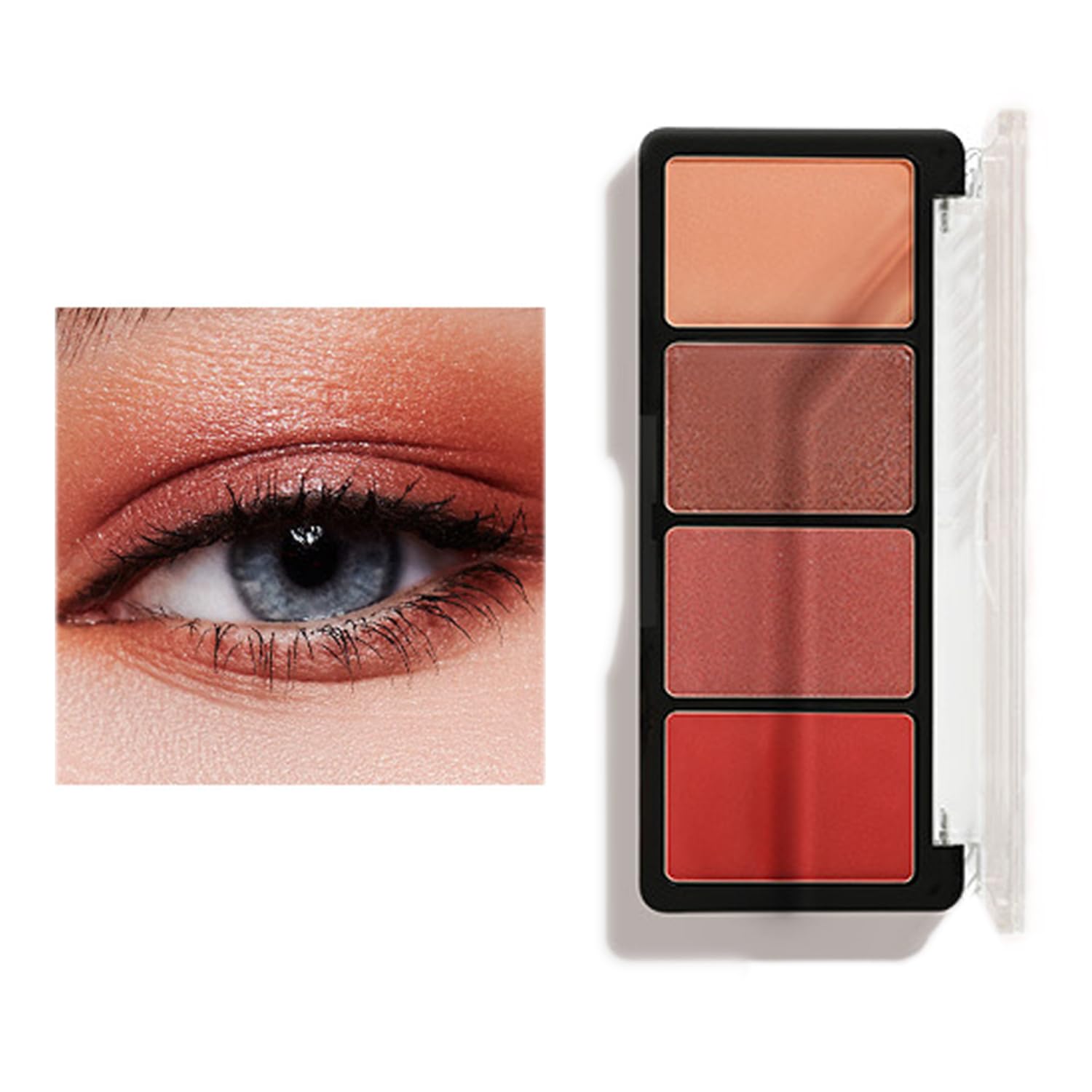 Matte Glitter Eyeshadow Palette In Black Case With Transparent Cover