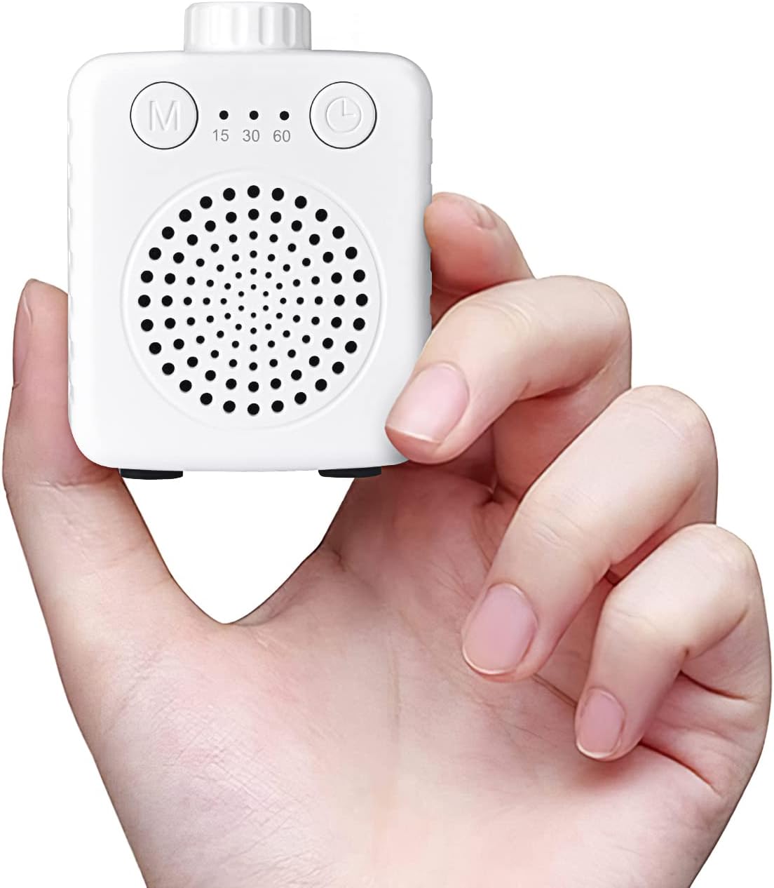 Sleep Sound Machine Travel Size, White Noise Baby Portable, Small Adults Super Mini 20 Soothing Sounds Adjustable Volume For Home And Office (White)