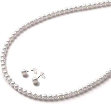 本真珠　パールネックレス　２本セット　ベビーパール　SILVER 真珠 パール ネックレス あこや真珠 パールネックレス 2mm-2.5mm