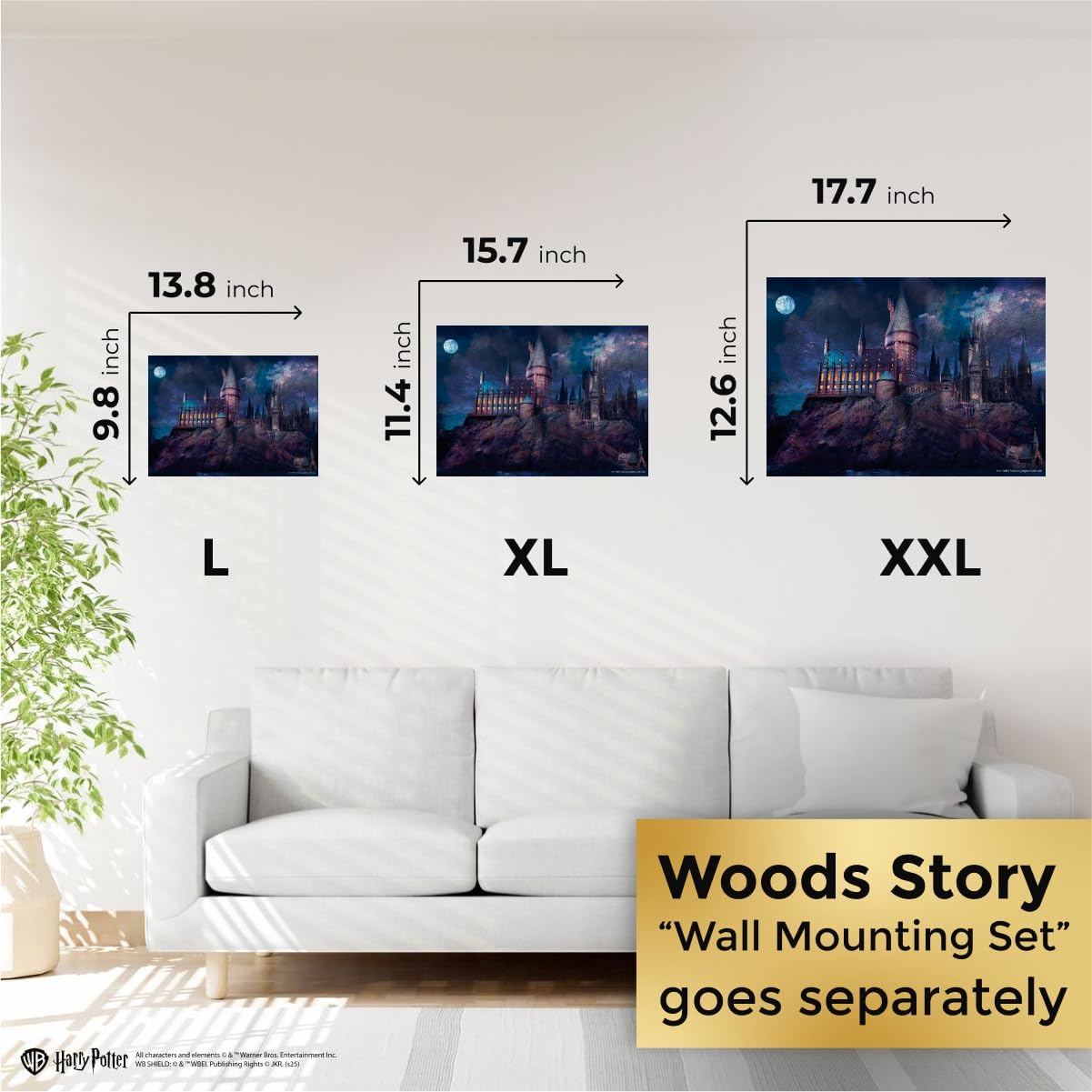 Harry Potter Wooden Maze Puzzle – Unique Night Hogwarts Castle Wooden Jigsaw for Adults & Teens – Officially Licensed Gift for Harry Potter Fans, Collectors & Puzzle Lovers (XXL)