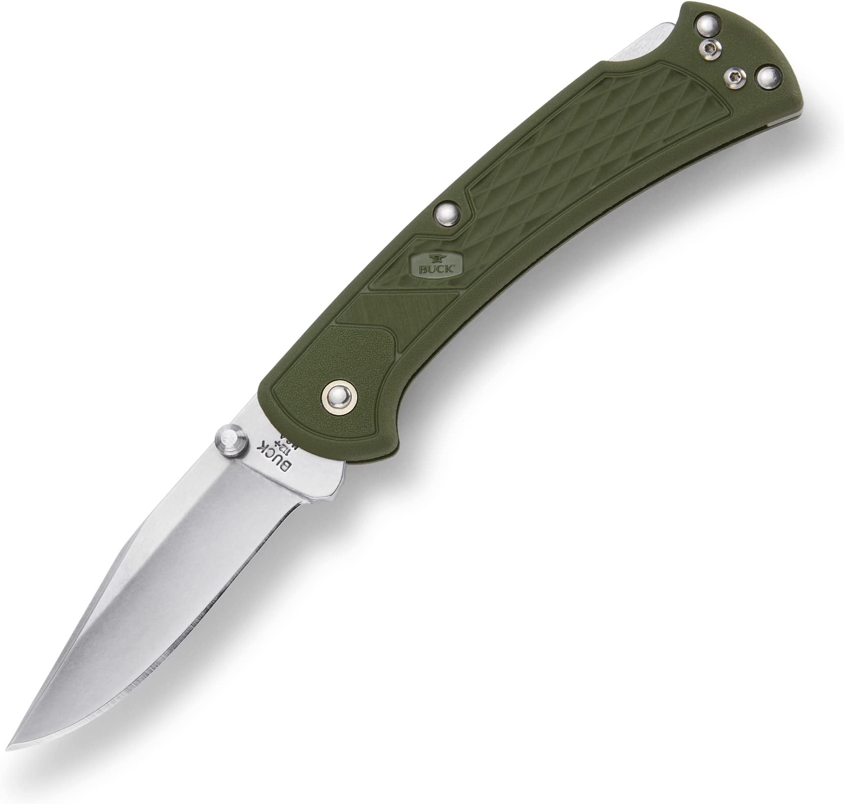 112 Slim Select Folding EDC Knife, 3” Pocket Knife Blade, Nylon Handle, 420HC Stainless Steel Modified Clip Point Folding Blade, Made in the USA, O. D. Green, 2.5 oz
