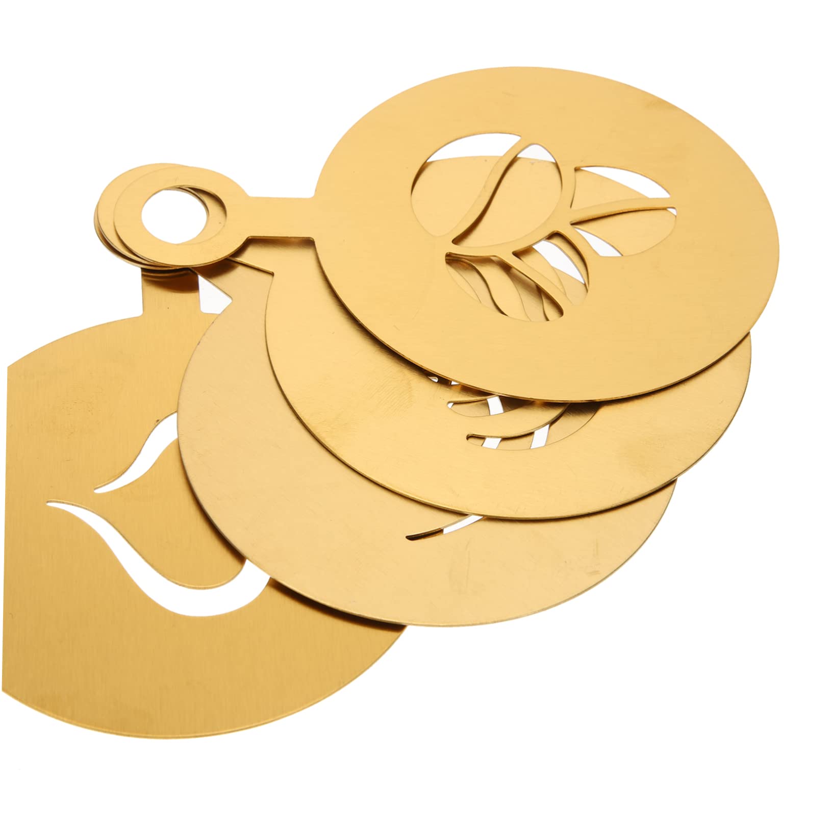 DECHOUS 3 Set Stampo Caffè Latte Mini Tazza Cocktail Stampini Per Latte Art Macchina Per Il Caffè Tazzine Da Caffè Tazze Di Crema Stampino Per Caffè Golden Acciaio Inossidabile 4 Pezzi * 3