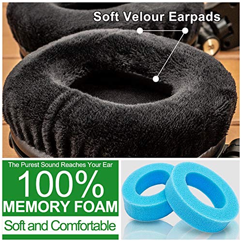 Almohadillas de reemplazo para ATH M50X / M40X | También compatibles con MDR 7506 / MDR V6 / MDR CD900ST / Stealth 600 y más | Terciopelo negro miniatura 4